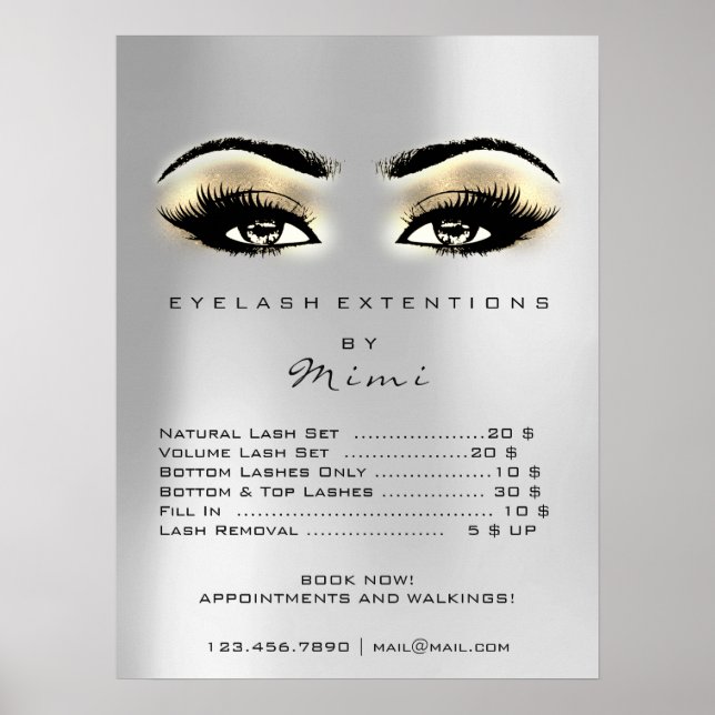 Póster Oro Gris Plateado Browns Maquillaje Ojos Lazas Pre (Frente)