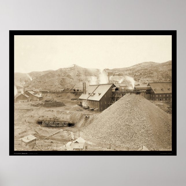 Póster Oro Homestake en Ciudad de Plomo SD 1899 (Frente)