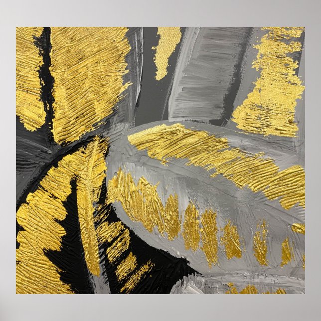 Póster Oro Lujoso: Textura Grunge Vintage. (Frente)