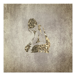Póster Oro más astuto gris metálico del purpurina del