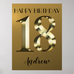 Póster Oro metálico de 18 años