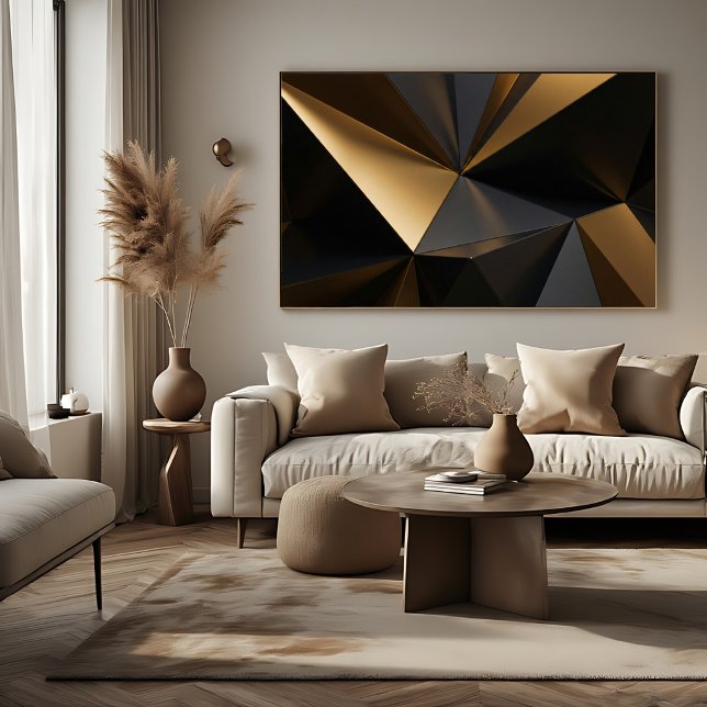 Póster Oro Negro Abstracto Geométrico Lujoso (Subido por el creador)