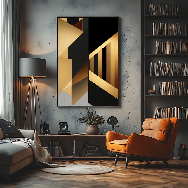 Póster Oro Negro Abstracto Lujoso (Subido por el creador)