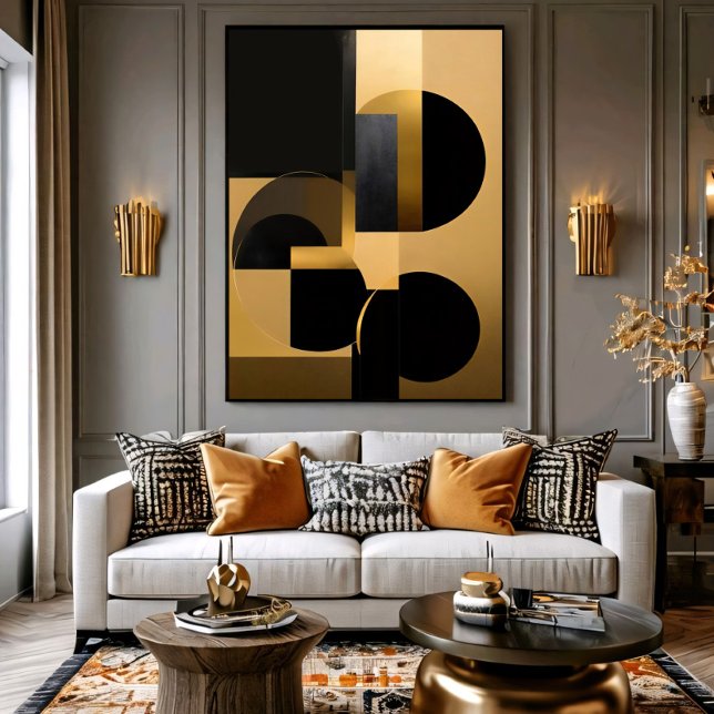 Póster Oro Negro Abstracto Lujoso (Subido por el creador)