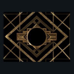 Póster oro, negro, art deco, metálico, patrón,vintage,chi<br><div class="desc">oro,  negro,  arte deco,  metálico,  patrón, vintage, moda, elegante, moderno, moderno</div>