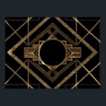 Póster oro, negro, art deco, metálico, patrón,vintage,chi<br><div class="desc">oro,  negro,  arte deco,  metálico,  patrón, vintage, moda, elegante, moderno, moderno</div>