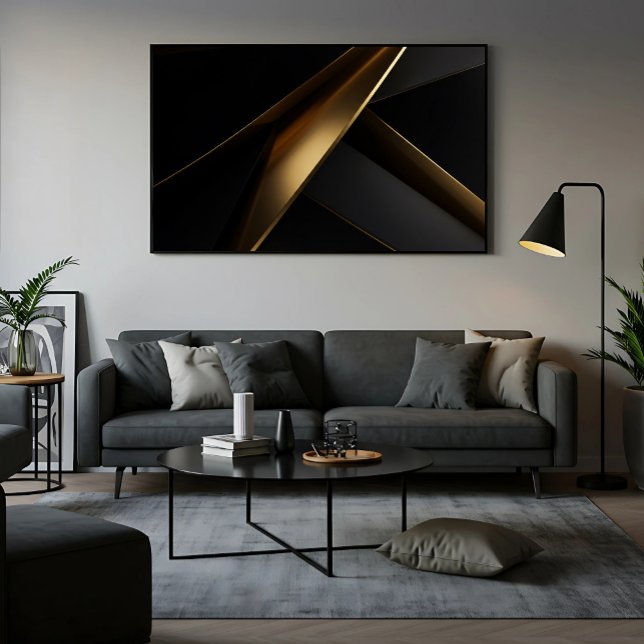 Póster Oro Negro Geométrico Abstracto Lujoso (Subido por el creador)