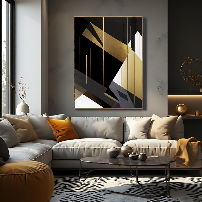 Póster Oro Negro Moderno Abstracto Geométrico (Subido por el creador)
