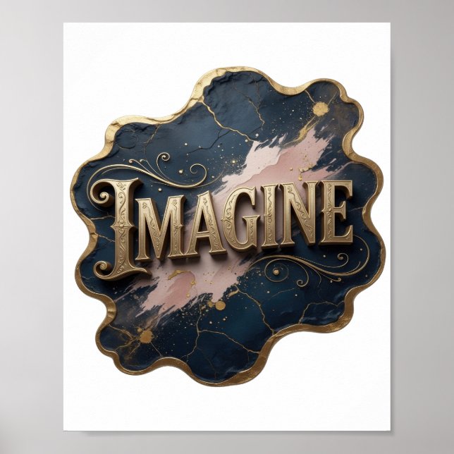 Póster Oro que llama la atención IMAGINA (Frente)
