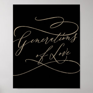 Póster Oro romántico y generaciones negras de amor