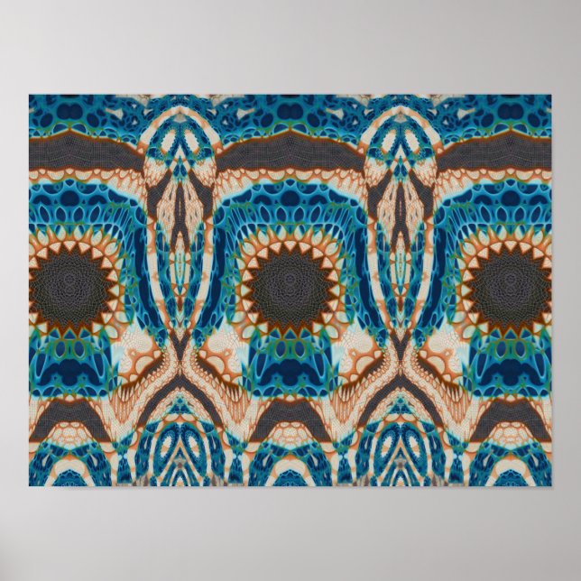 Póster Oro turquesa Sol Southwestern Art (Frente)