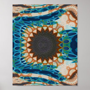 Póster Oro turquesa Sol Southwestern Art