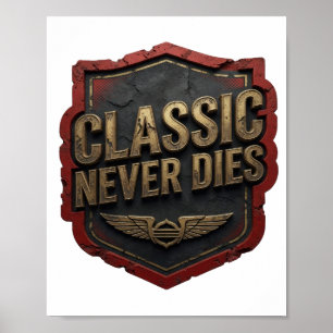 Póster Oro Vibrante CLÁSICO NUNCA MUERE