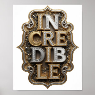 Póster Oro Vibrante DISEÑO Gráfico INCREÍBLE