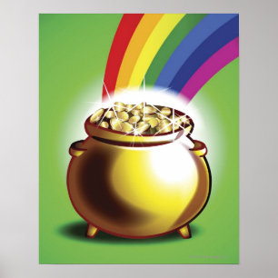 Póster Oro y arco iris