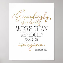 Póster Oro y efesios negros 3:20 Biblia contra Poster