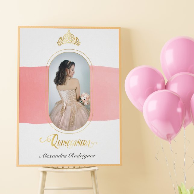 Póster Oro y foto rosa Rosa Quinceanera (Subido por el creador)