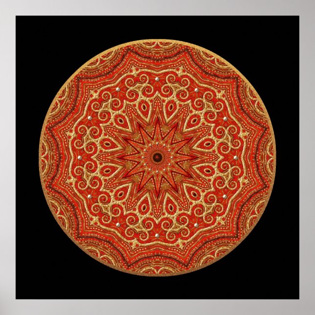 Póster Oro y Mandala Roja (Frente)
