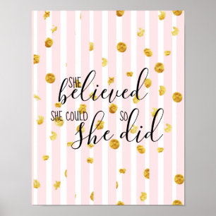 Póster Oro y Rosa Creía Que Podía Poster