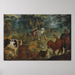 Póster Orpheus Charming the Beasts (oil on panel)