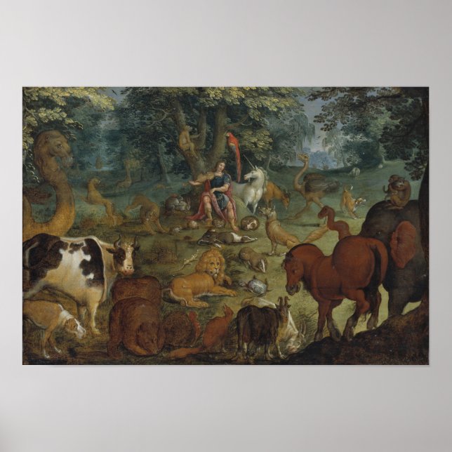Póster Orpheus Charming the Beasts (oil on panel) (Frente)