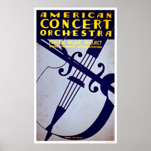 Póster Orquesta Americana WPA 1936