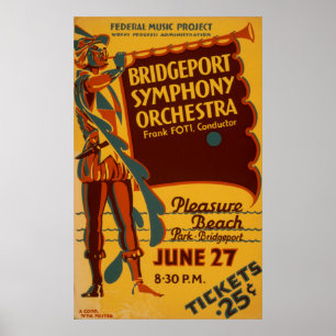 Póster Orquesta Sinfónica Bridgeport Poster de Música Vin