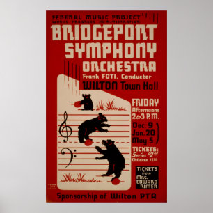 Póster Orquesta Sinfónica Bridgeport Poster de Música Vin