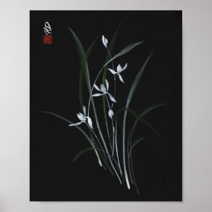 Póster Orquídea a la luz de la luna