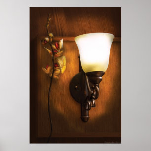 Póster Orquídea - Junto a una lámpara cercana