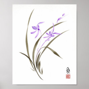 Póster Orquídea lavanda