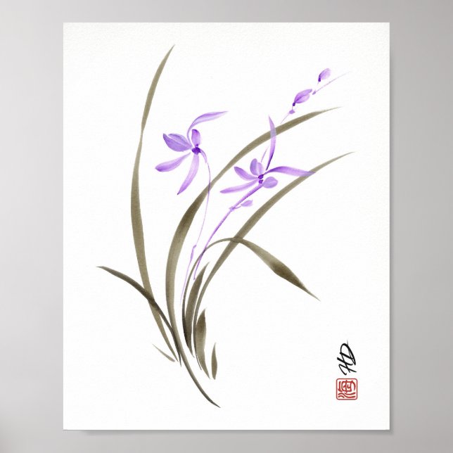 Póster Orquídea lavanda (Frente)