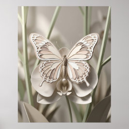 Póster Orquídea Mariposa de Cartulina