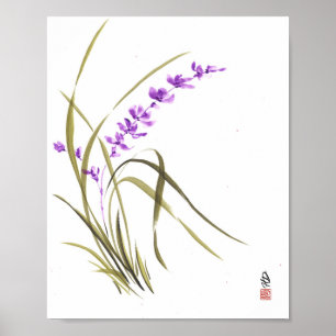 Póster Orquídea Susurro de Lavanda