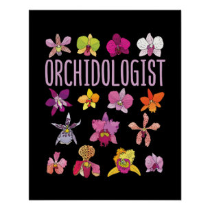 Póster Orquidólogo Orquid Lover Jardinería de flores