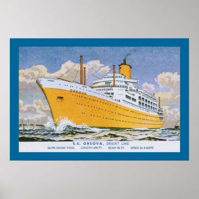 Póster Orsova de Orient Line (Frente)