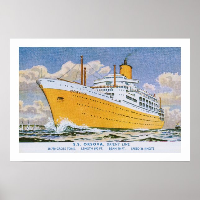 Póster Orsova de Orient Line (Frente)
