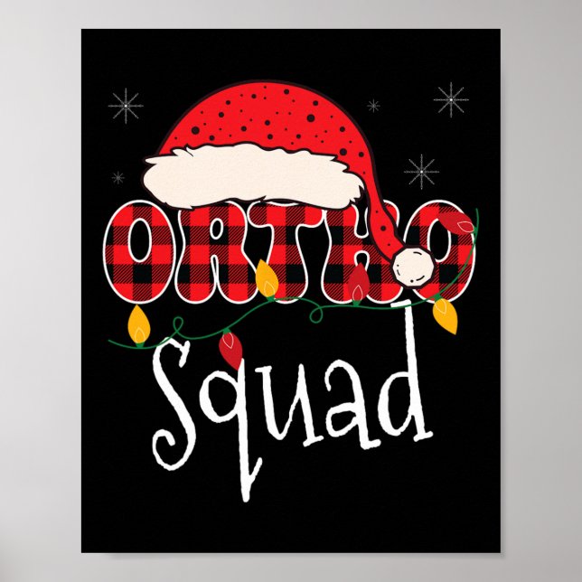Póster Ortho Squad Plaid Fun Navidades Ortopedia Crew X (Frente)