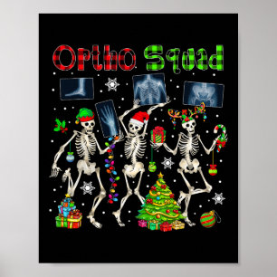 Póster Ortho Squad Xmas Tres Reyes de Santa Reindeer Elf 