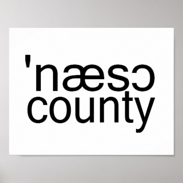 Póster Ortografía fonética del condado de Nassau de Long  (Frente)