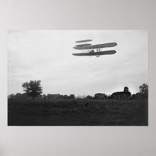 Póster Orville Wright on Flight 41 at 60 foot high