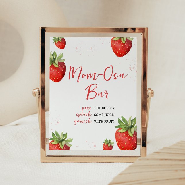 Póster Osa Bar (Berry Sweet Baby Shower Mom Osa Bar Sign)