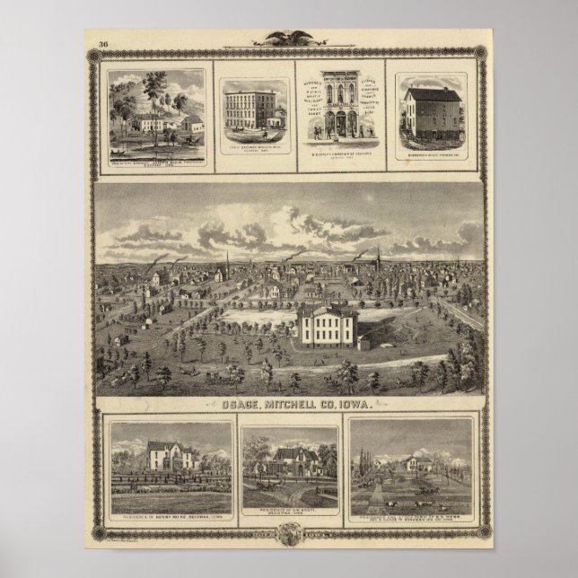 Póster Osage Bldgs, granjas, residencias (Frente)