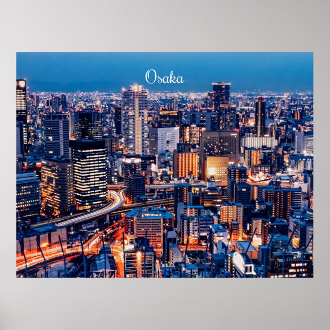 Póster Osaka, Japan cityscape (Frente)