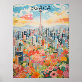 Póster Osaka Japan Travel City Wall Art Aesthetic