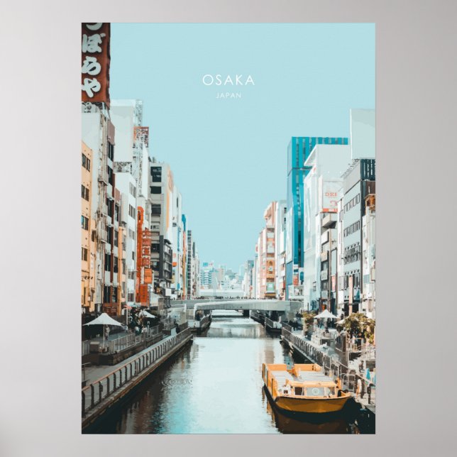 Póster Osaka, Japón Viajes Artísticos (Frente)