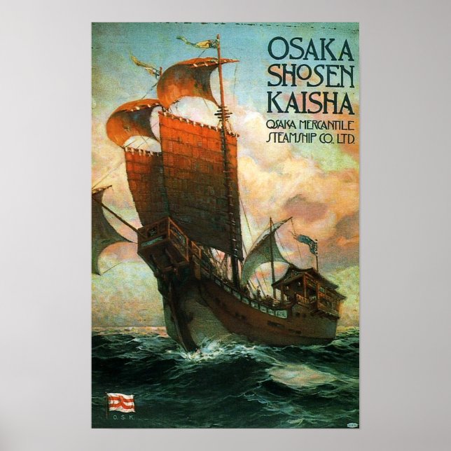 Póster Osaka Mercantile Steamship Co. Travel (Frente)