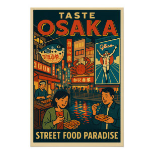 Póster Osaka - paraíso de la comida callejera