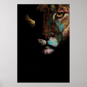 Póster Oscura Radiante - Elegancia Temible Leonas