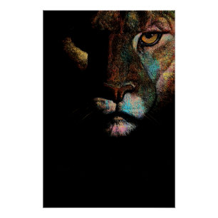 Póster Oscura Radiante - Elegancia Temible Leonés